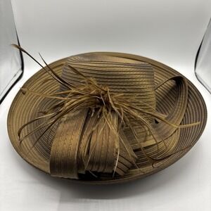 Giovannio New York Women's Satin Hat in Brown and Taupe One Size